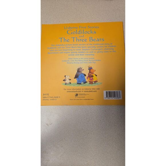Goldilocks and The Three Bears Usborne First Stories  By Heather Amery Paperback - Picture 4 of 4